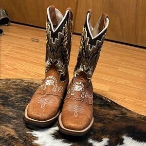 Brown and Black Western Cowboy Boots